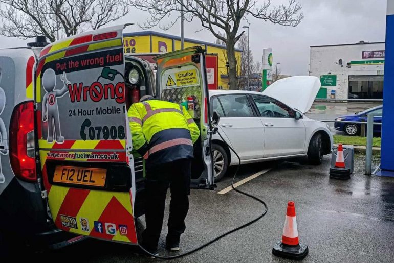 water in petrol contamination of VW Golf in Liverpool