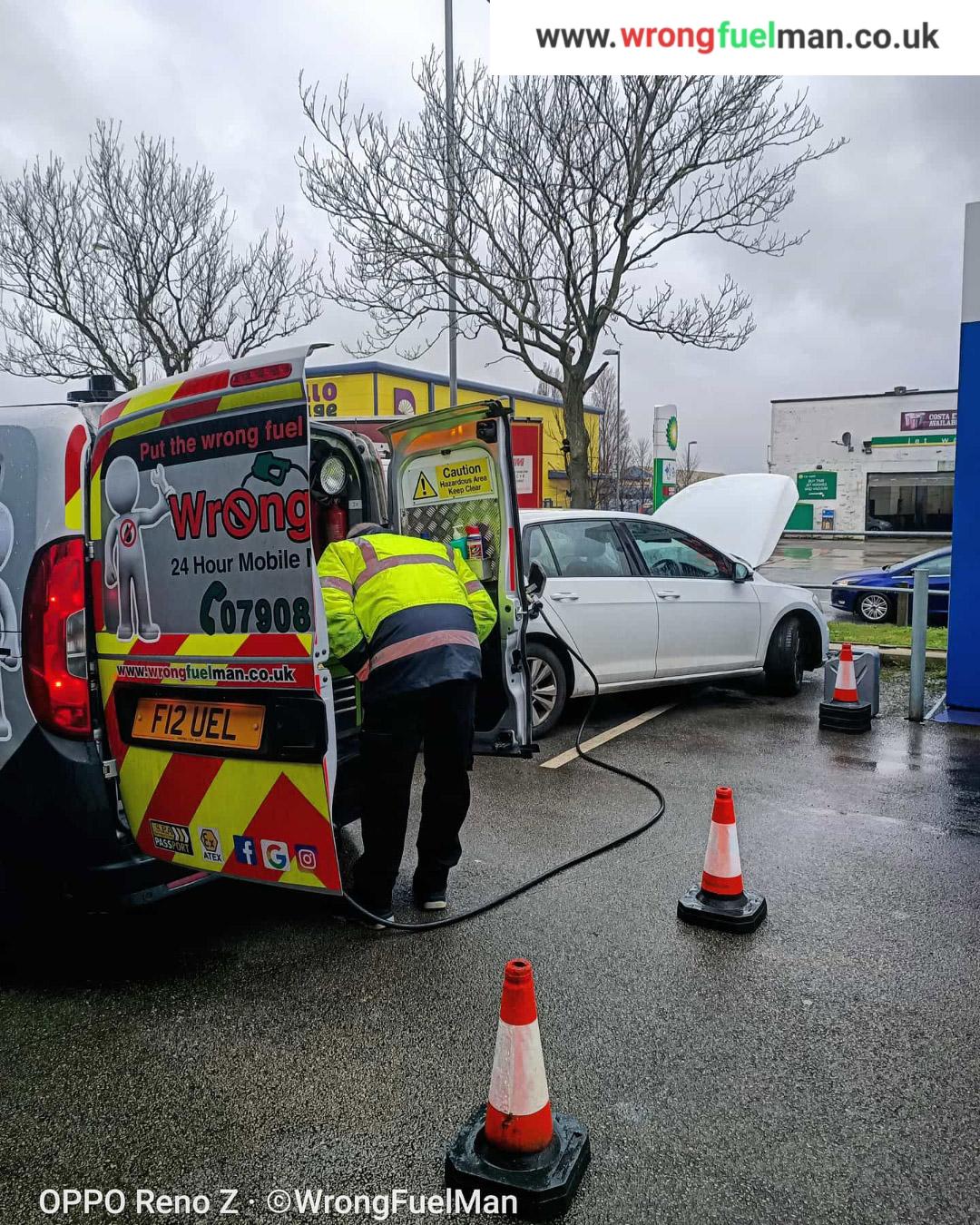 water in petrol contamination of VW Golf in Liverpool