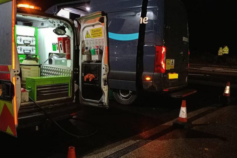 Mercedes van wrong fuel misfuel incident Lancashire